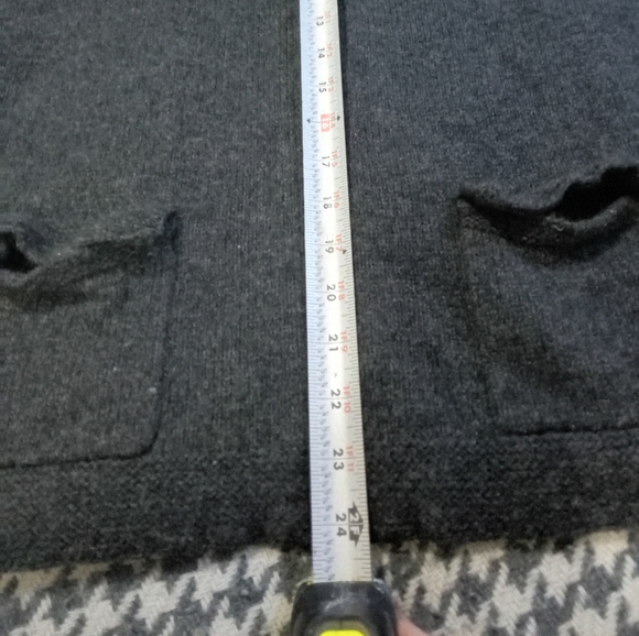 Lands End 100% lamb's wool dark gray full zip sweater size 10/12 M - Picture 8 of 9